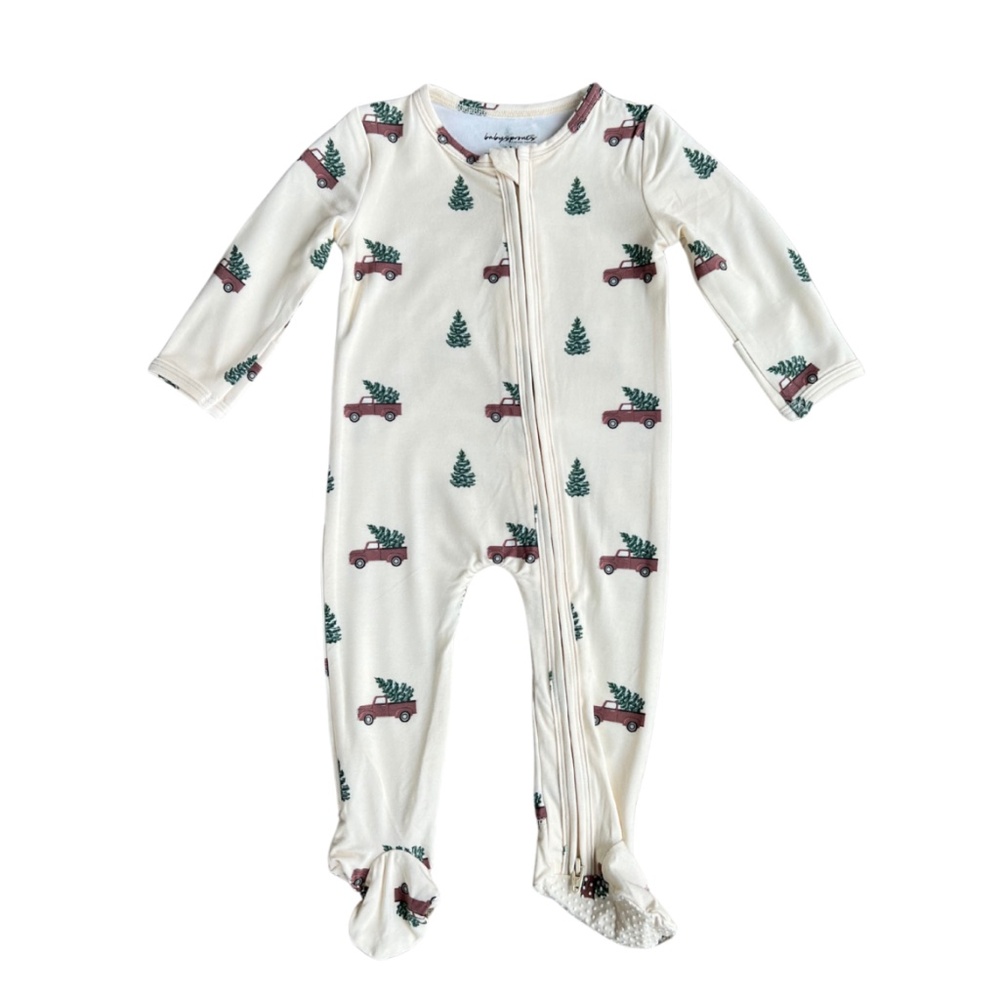 NWT Babysprouts Christmas Truck Bamboo Footie 6–12M